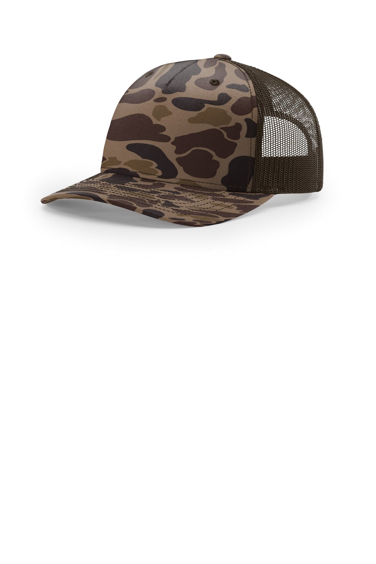 Richardson Printed Five-Panel Trucker - Bark Duck Camo/ Brown