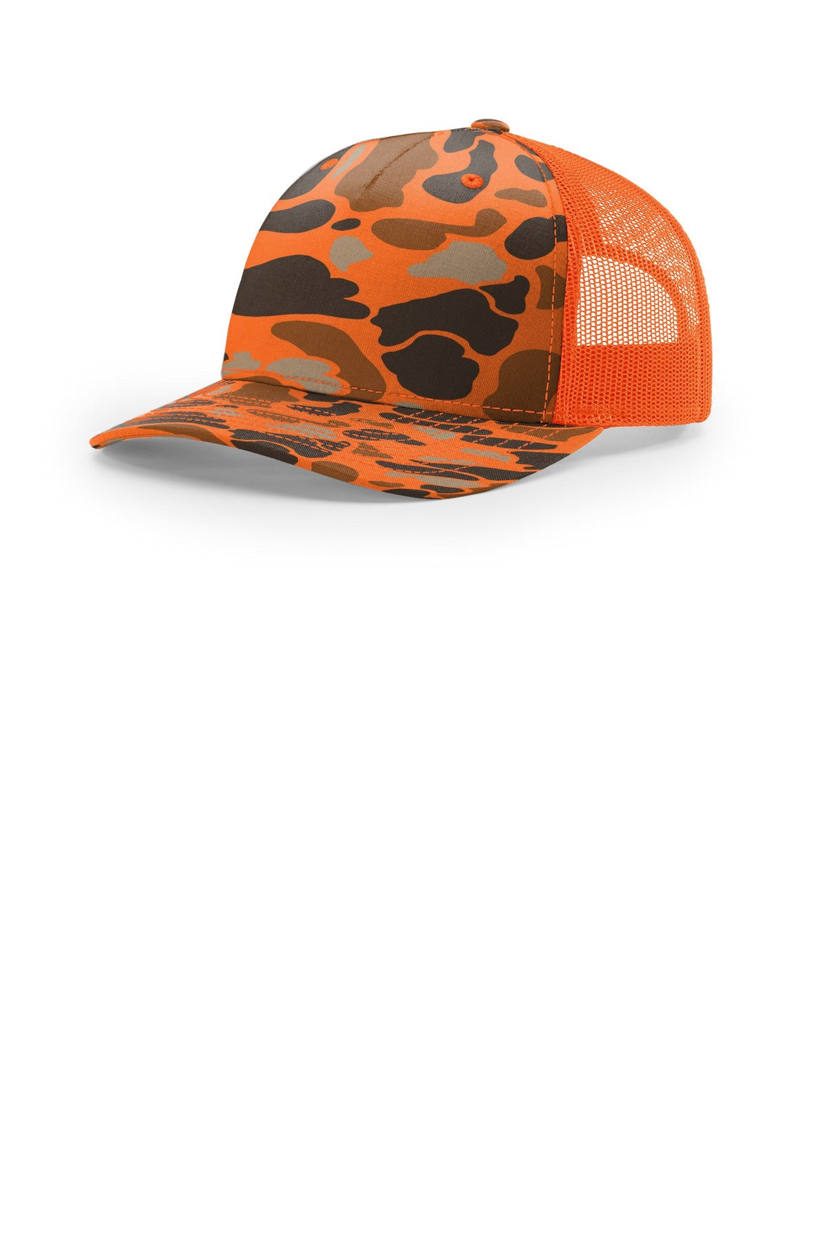 Richardson Printed Five-Panel Trucker - Blaze Duck Camo/ Blaze