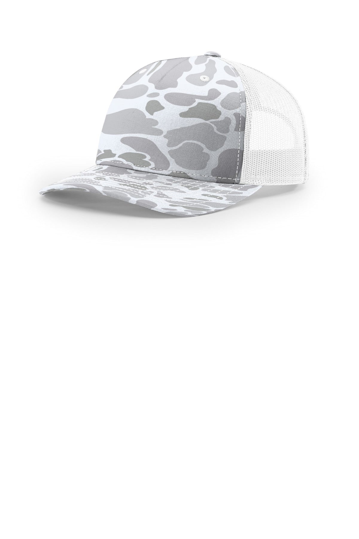Richardson Printed Five-Panel Trucker - Blizzard Duck Camo/ White
