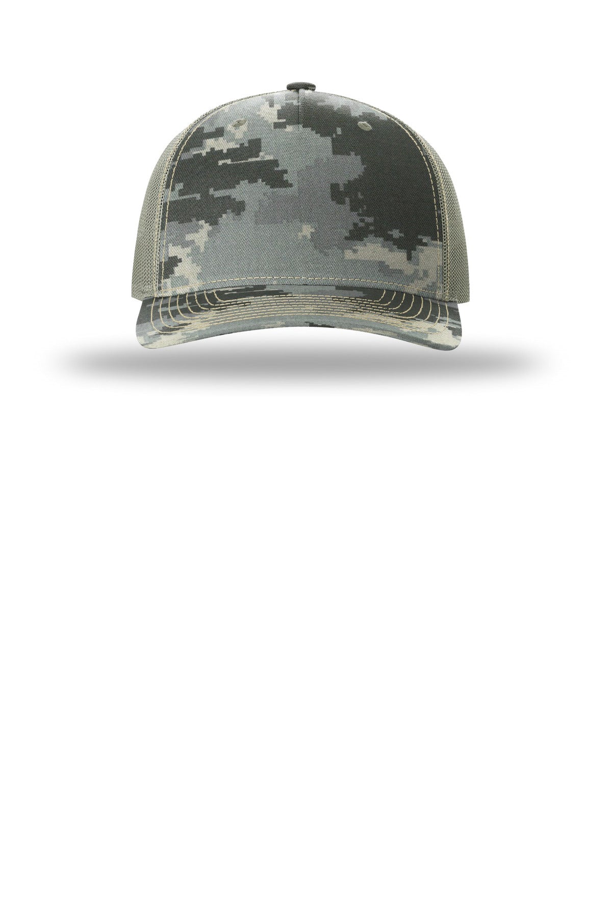 Richardson Printed Five-Panel Trucker - Digital Camo/ Light Green