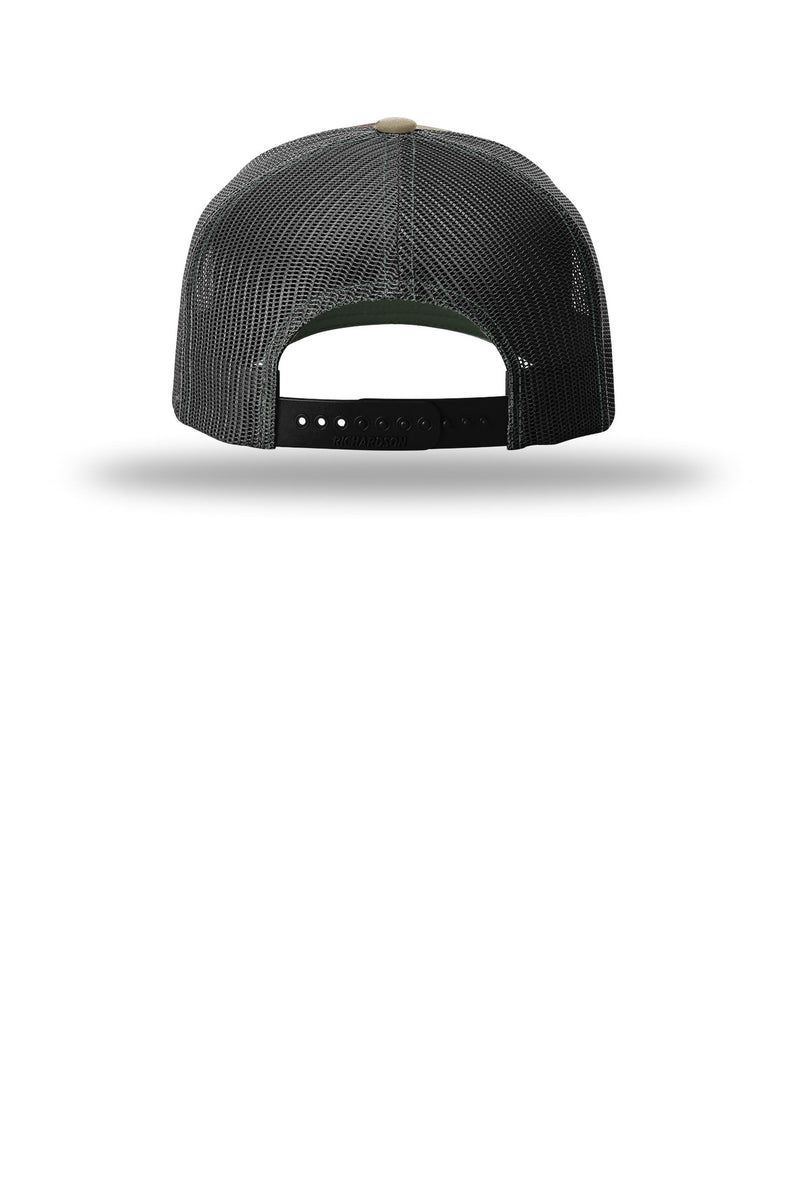Richardson Printed Five-Panel Trucker - Green Camo/ Black