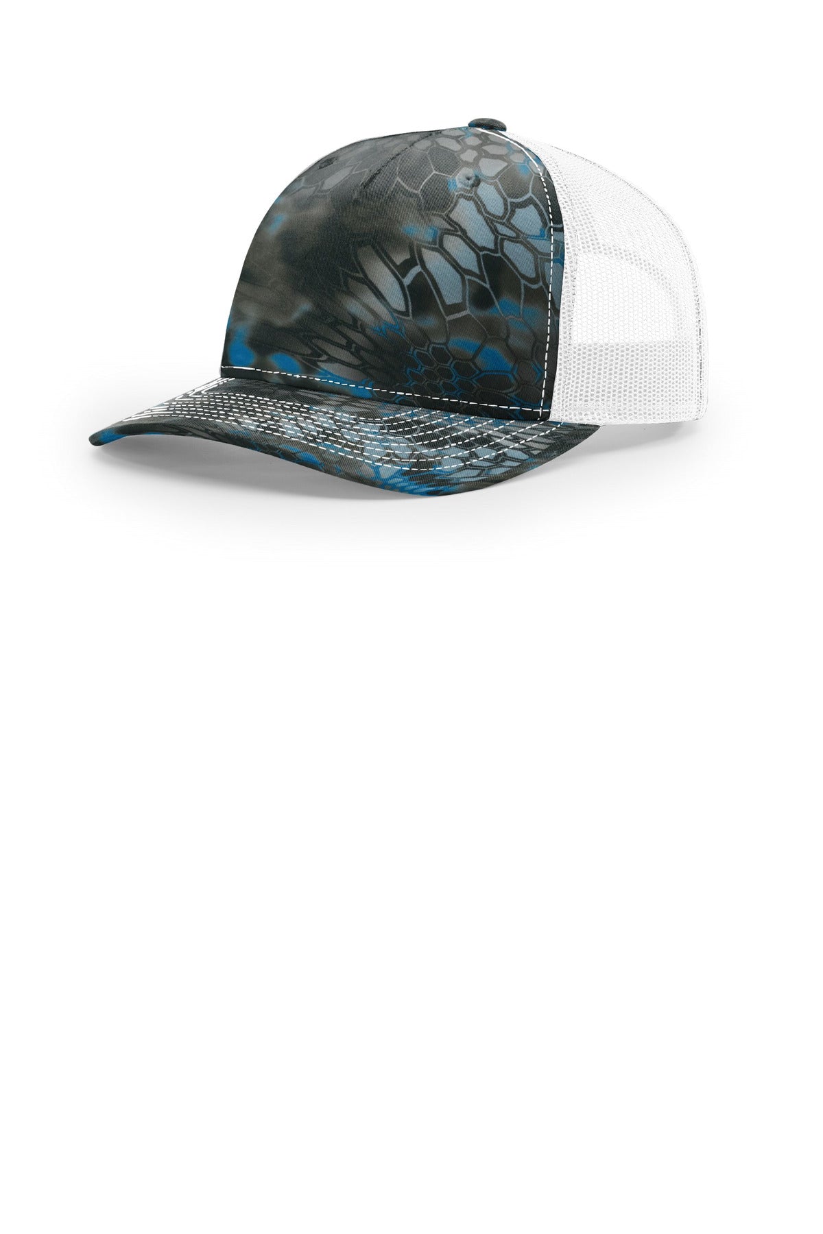 Richardson Printed Five-Panel Trucker - Kryptek Neptune/ White