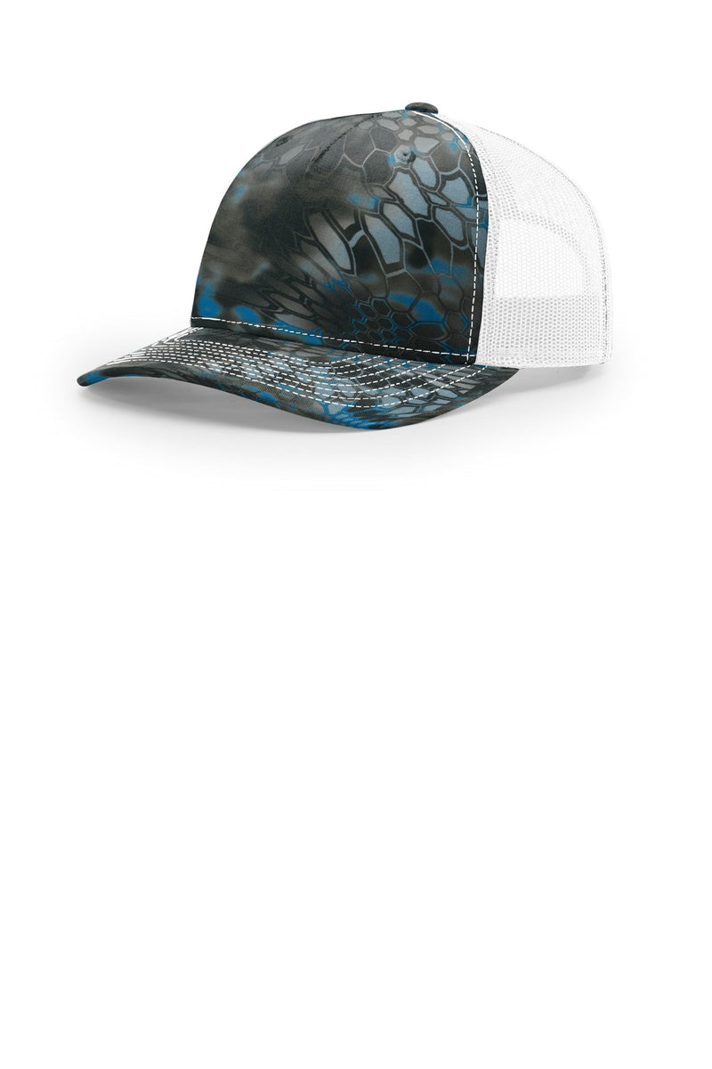 Richardson Printed Five-Panel Trucker - Kryptek Neptune/ White