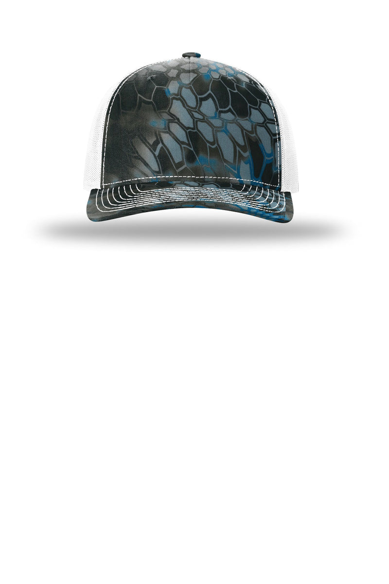 Richardson Printed Five-Panel Trucker - Kryptek Neptune/ White