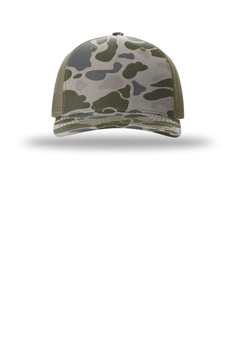 Richardson Printed Five-Panel Trucker - Marsh Duck Camo/ Loden