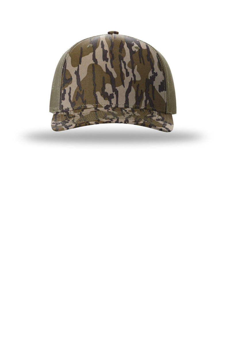 Richardson Printed Five-Panel Trucker - Mossy Oak Bottomland/ Loden