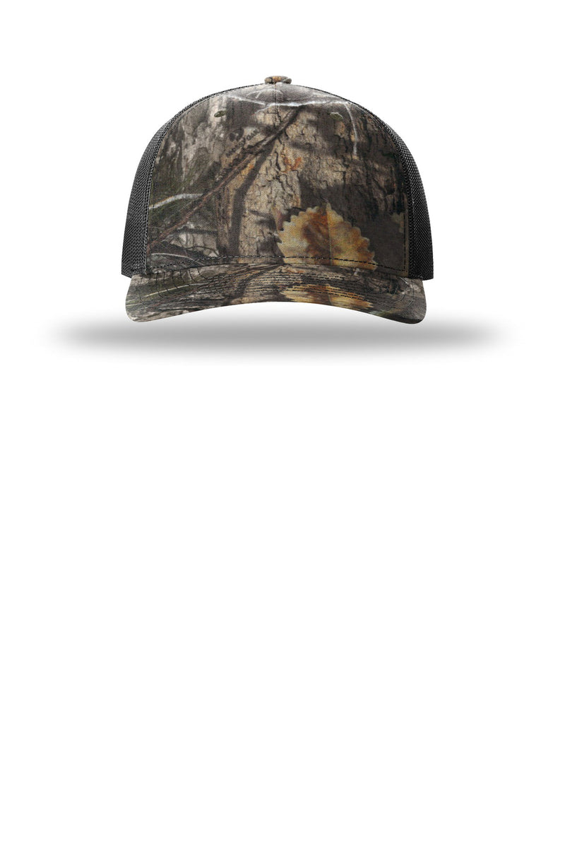 Richardson Printed Five-Panel Trucker - Mossy Oak Country DNA/ Black
