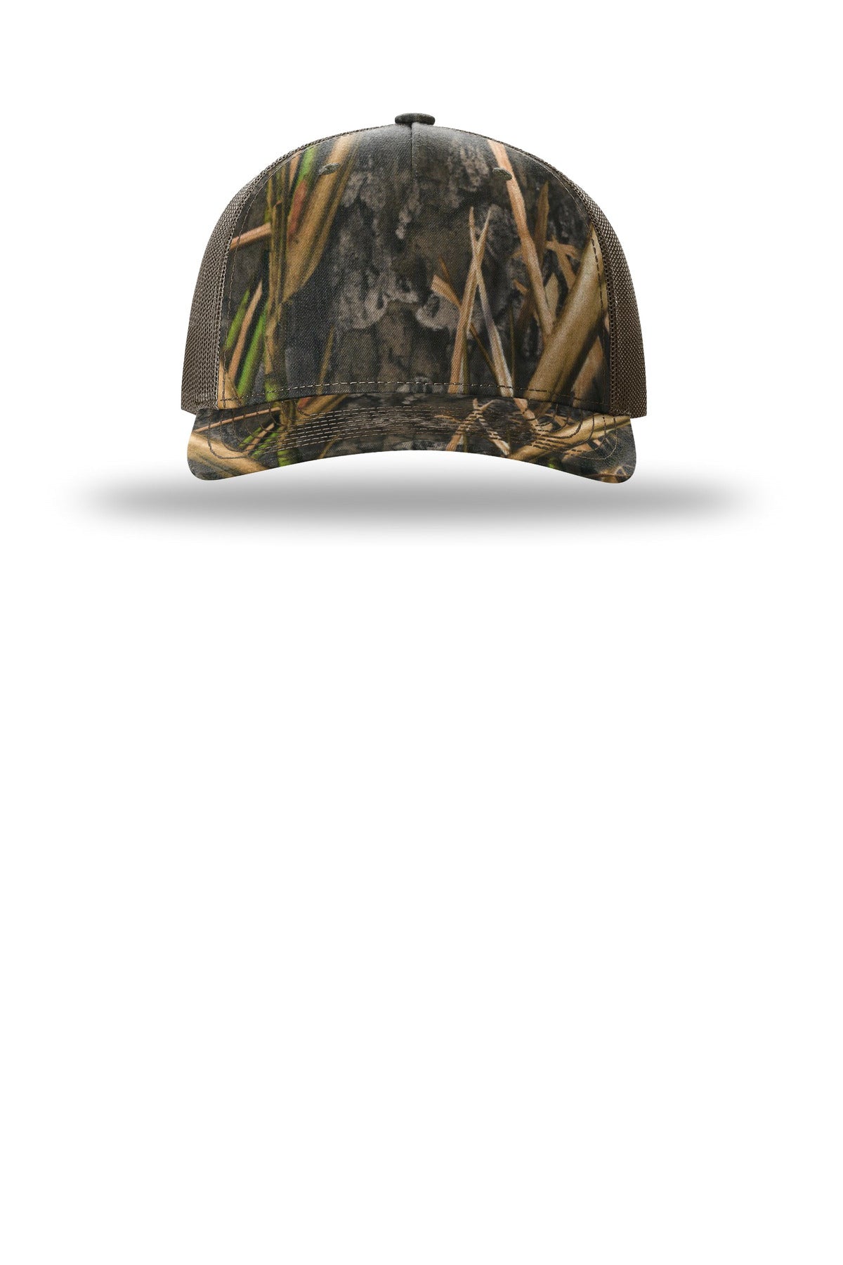 Richardson Printed Five-Panel Trucker - Mossy Oak Habitat/ Brown