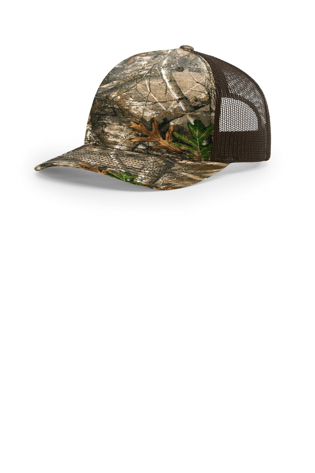 Richardson Printed Five-Panel Trucker - Realtree Edge/ Brown