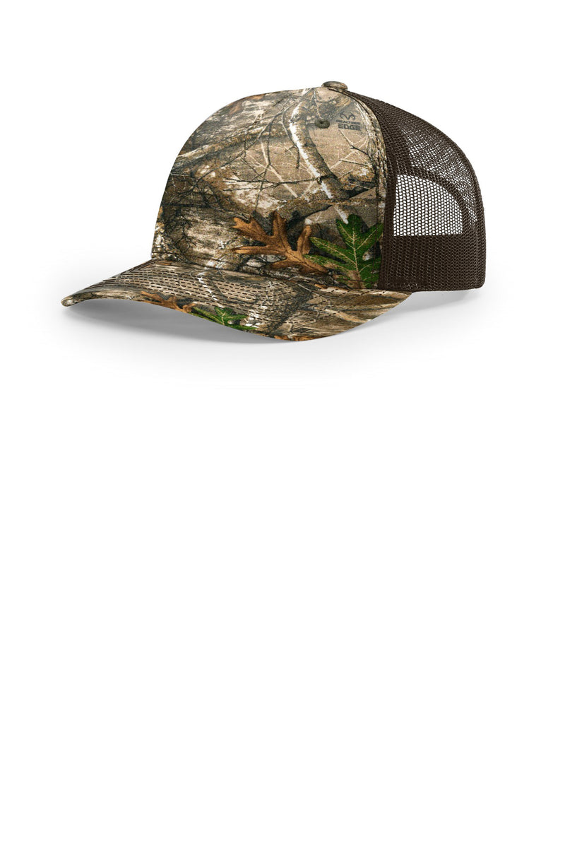 Richardson Printed Five-Panel Trucker - Realtree Edge/ Brown
