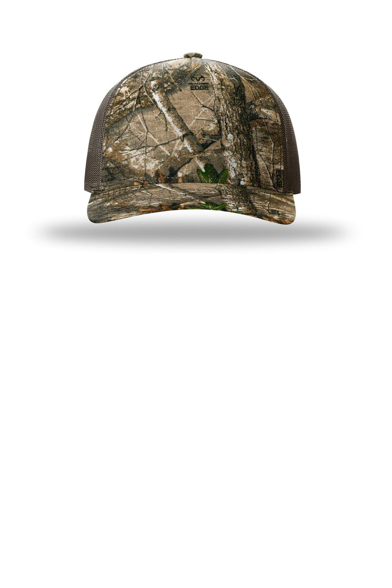 Richardson Printed Five-Panel Trucker - Realtree Edge/ Brown