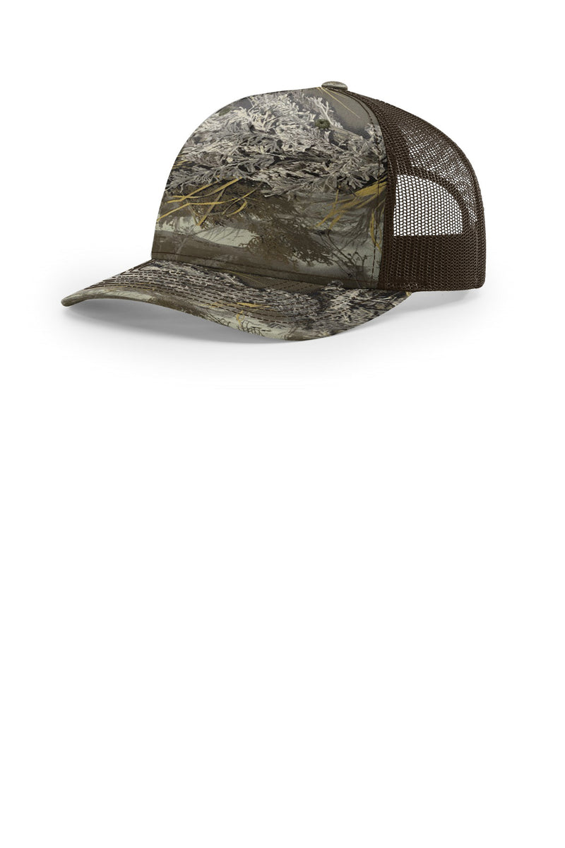 Richardson Printed Five-Panel Trucker - Realtree Max-1 Xt/ Brown