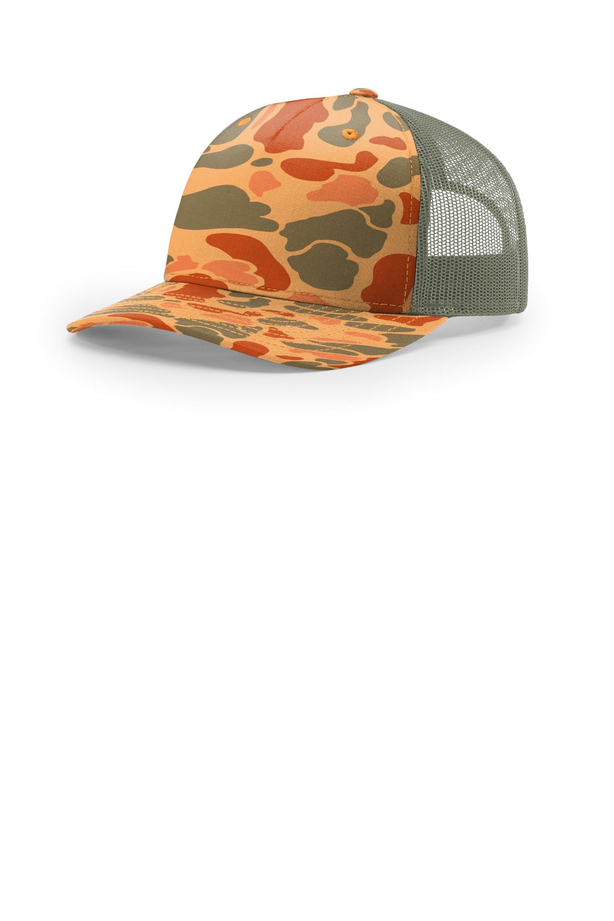 Richardson Printed Five-Panel Trucker - Sienna Duck Camo/ Loden