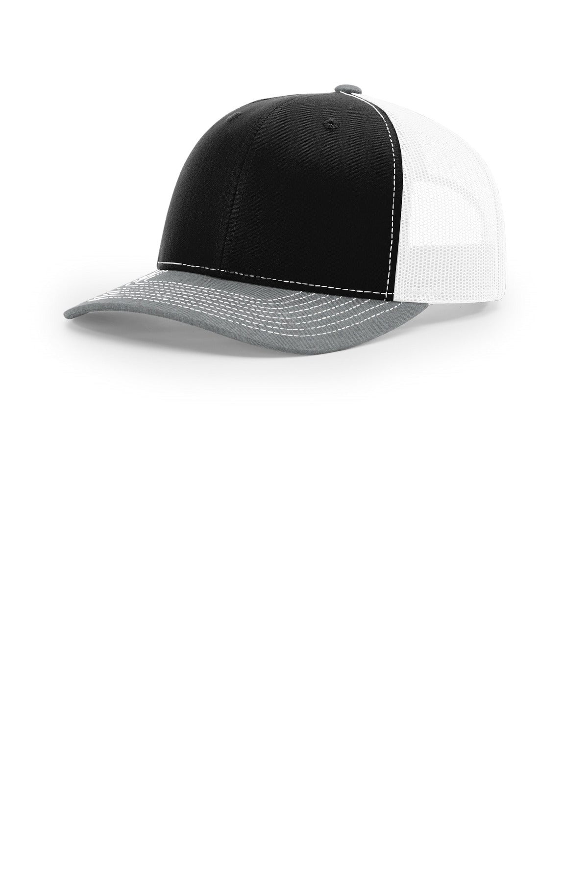 Richardson Trucker Cap - Black/ White/ Heather Grey