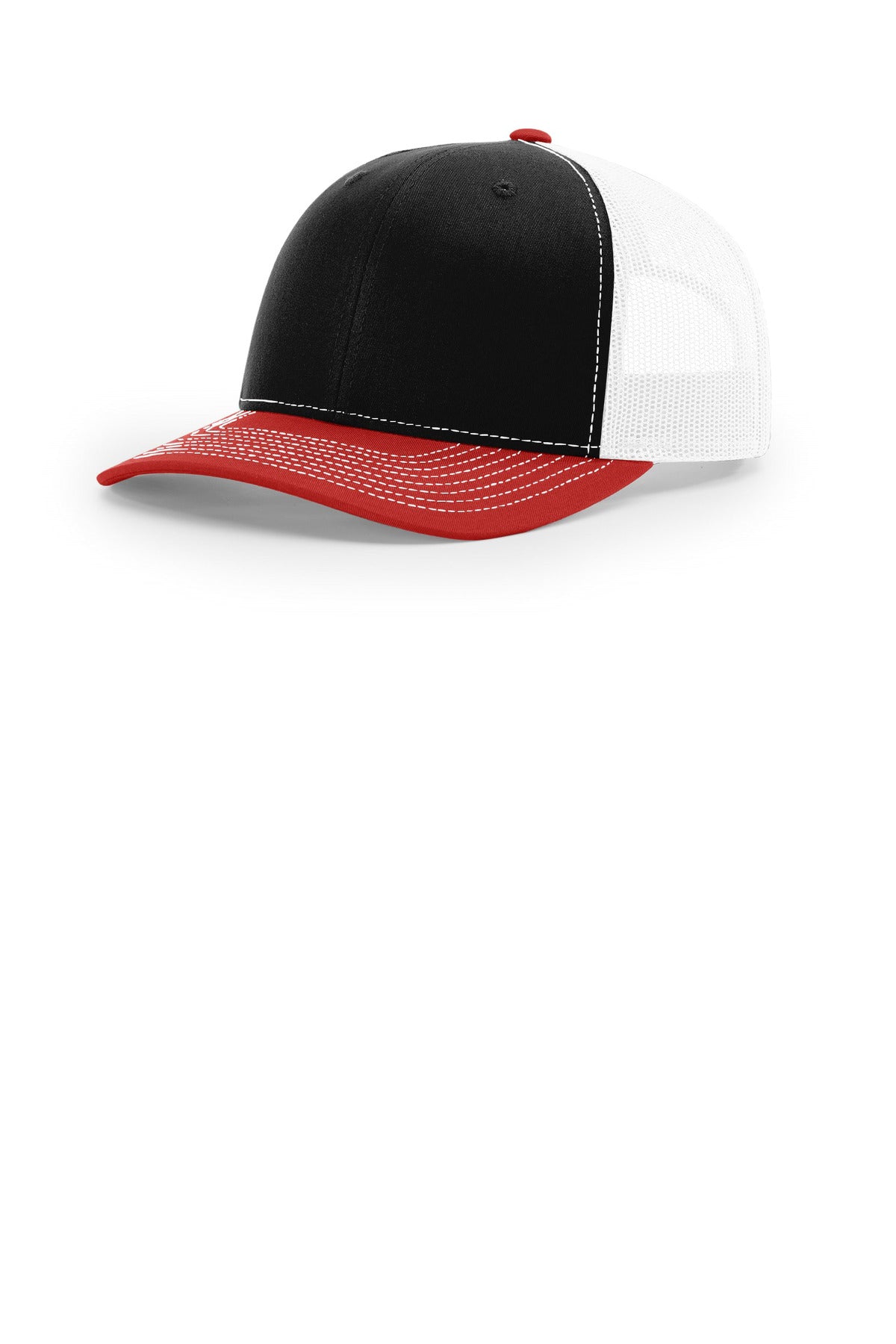 Richardson Trucker Cap - Black/ White/ Red