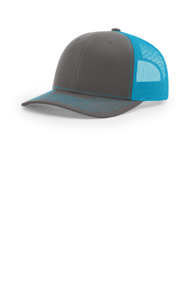 Richardson Trucker Cap - Charcoal/ Neon Blue