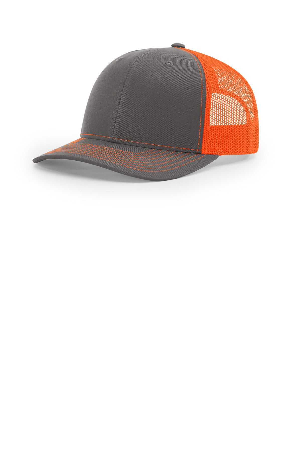 Richardson Trucker Cap - Charcoal/ Neon Orange