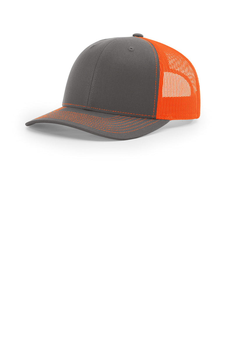 Richardson Trucker Cap - Charcoal/ Neon Orange