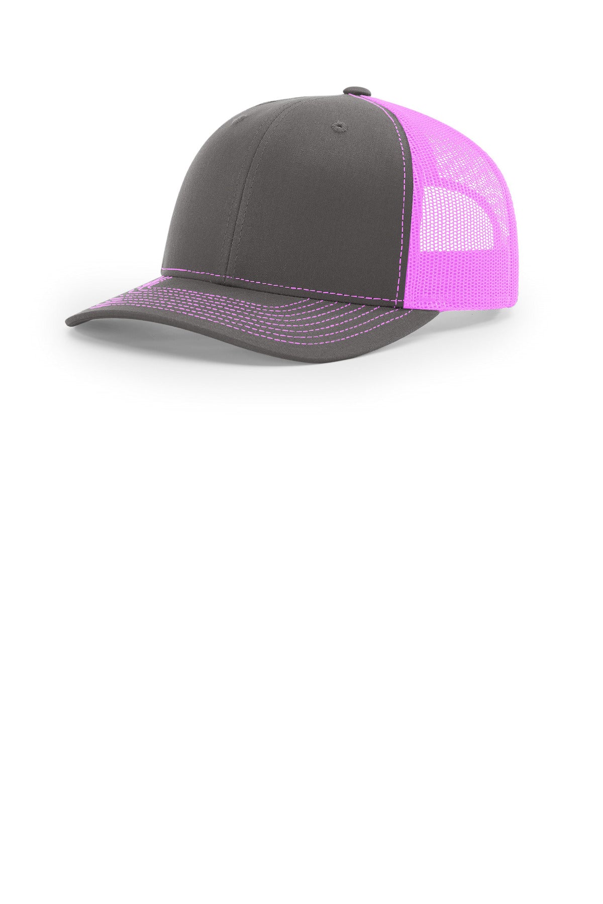 Richardson Trucker Cap - Charcoal/ Neon Pink