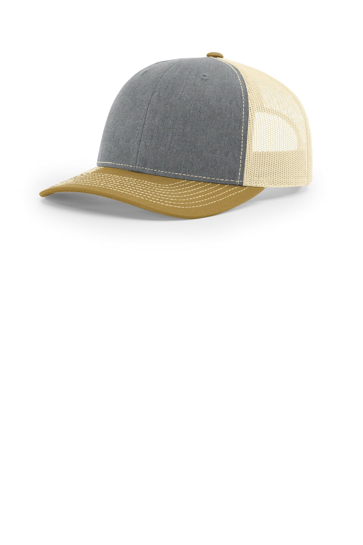 Richardson Trucker Cap - Heather Grey/ Birch/ Amber Gold