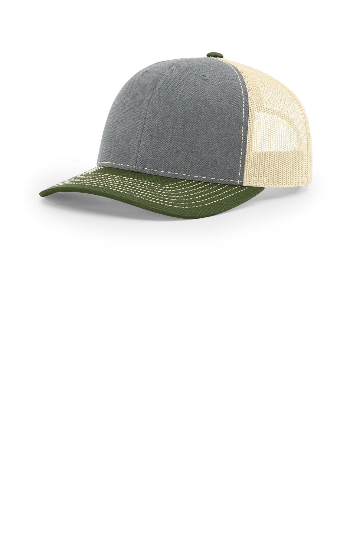 Richardson Trucker Cap - Heather Grey/ Birch/ Army Olive