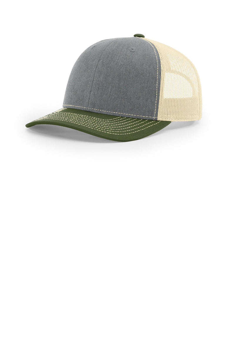 Richardson Trucker Cap - Heather Grey/ Birch/ Army Olive