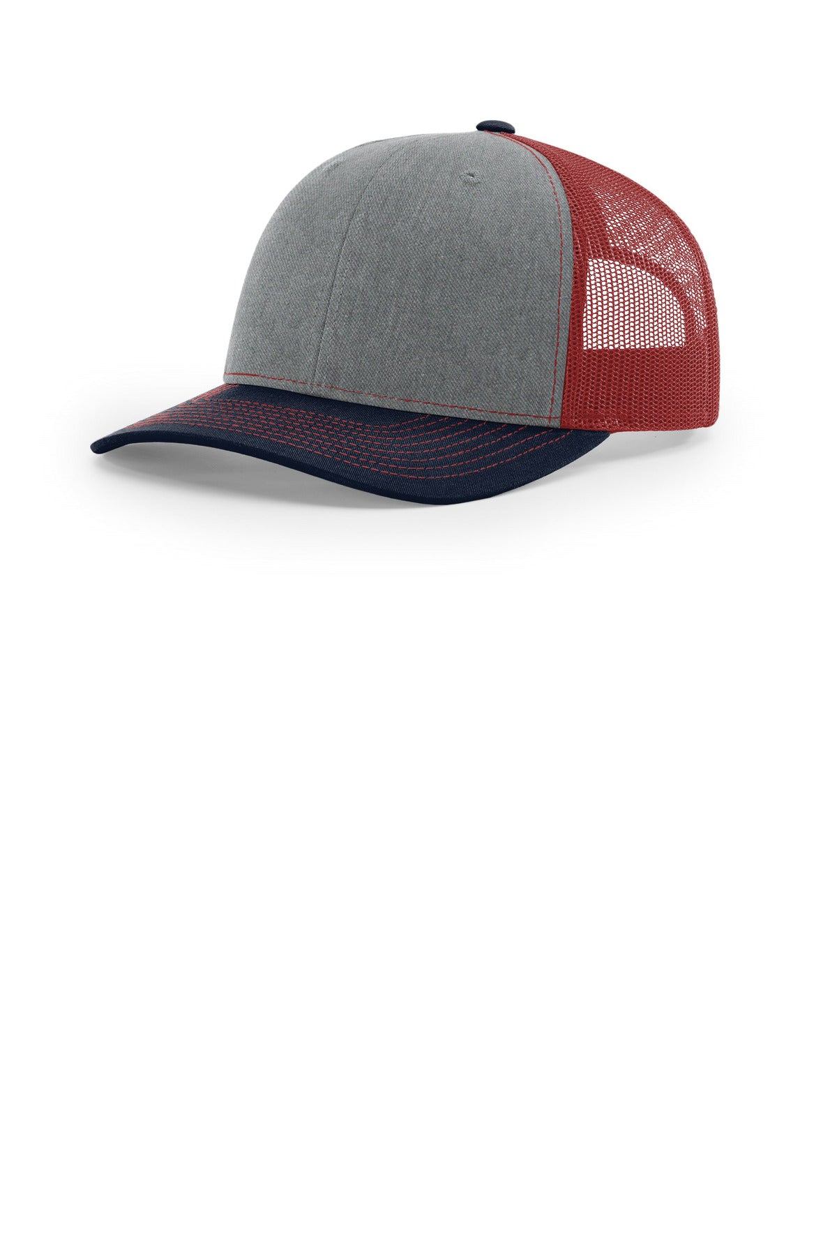Richardson Trucker Cap - Heather Grey/ Cardinal/ Navy