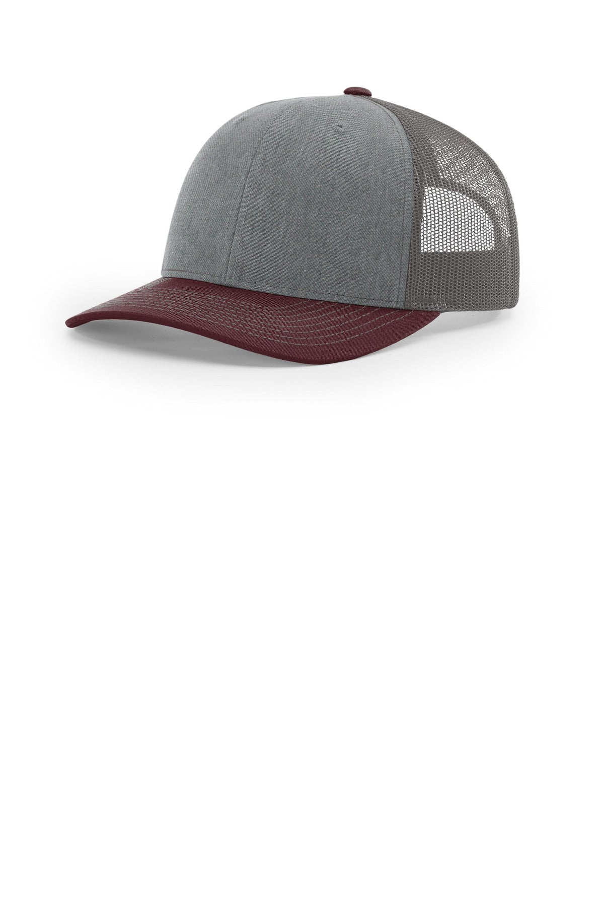 Richardson Trucker Cap - Heather Grey/ Charcoal/ Maroon