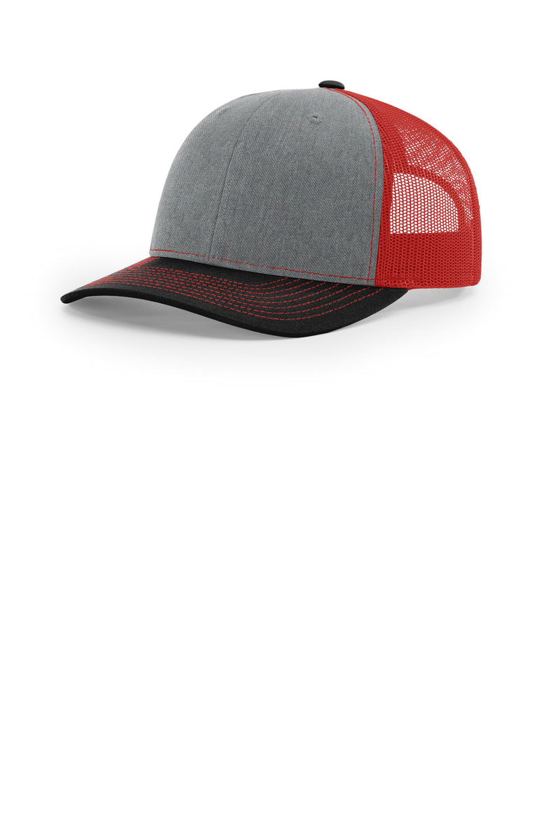 Richardson Trucker Cap - Heather Grey/ Red/ Black
