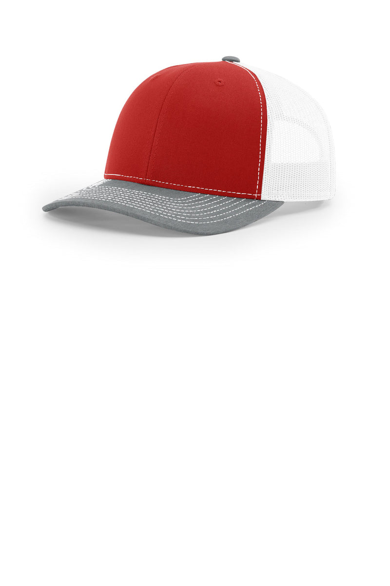 Richardson Trucker Cap - Red/ White/ Heather Grey
