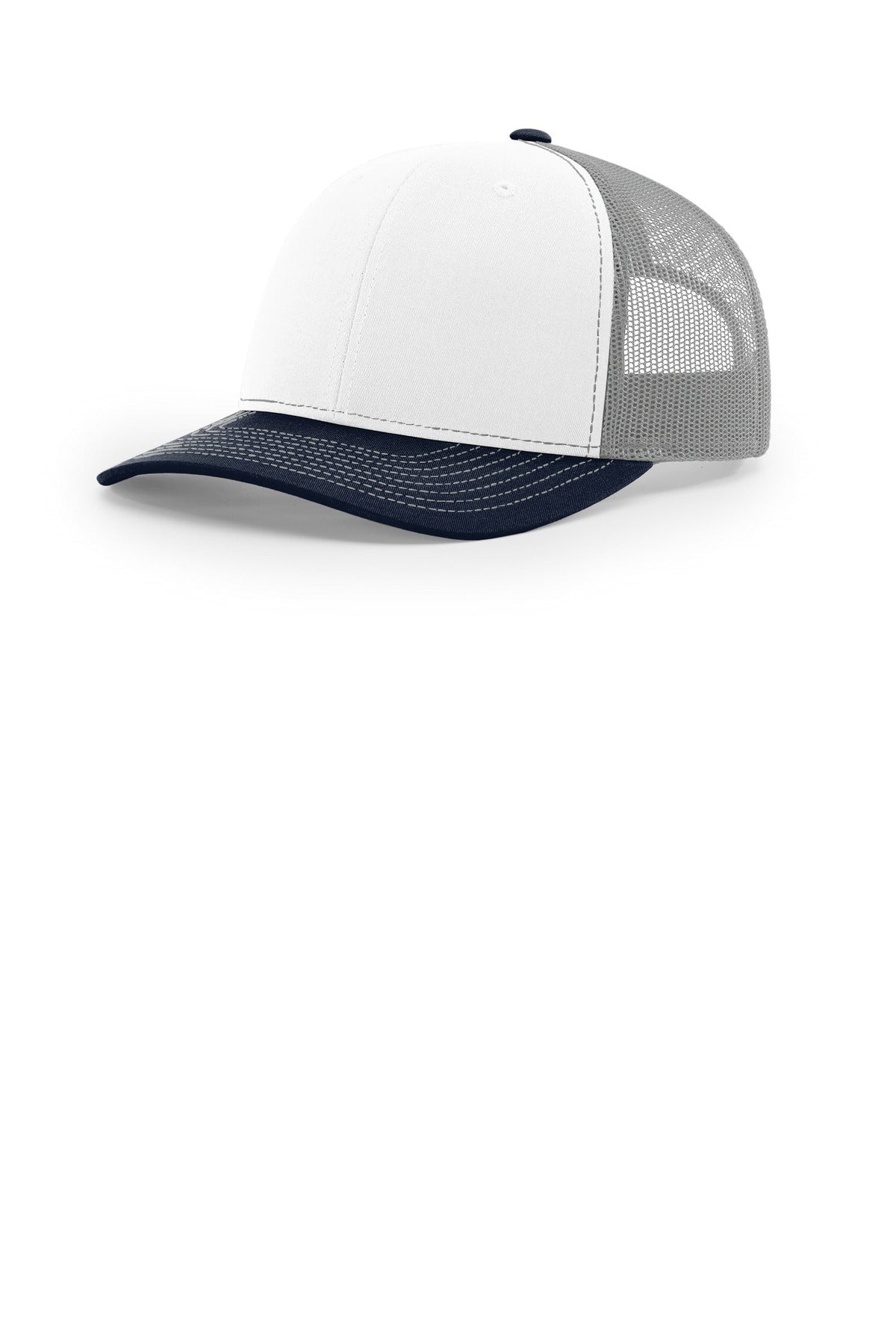 Richardson Trucker Cap - White/ Aluminum/ Navy