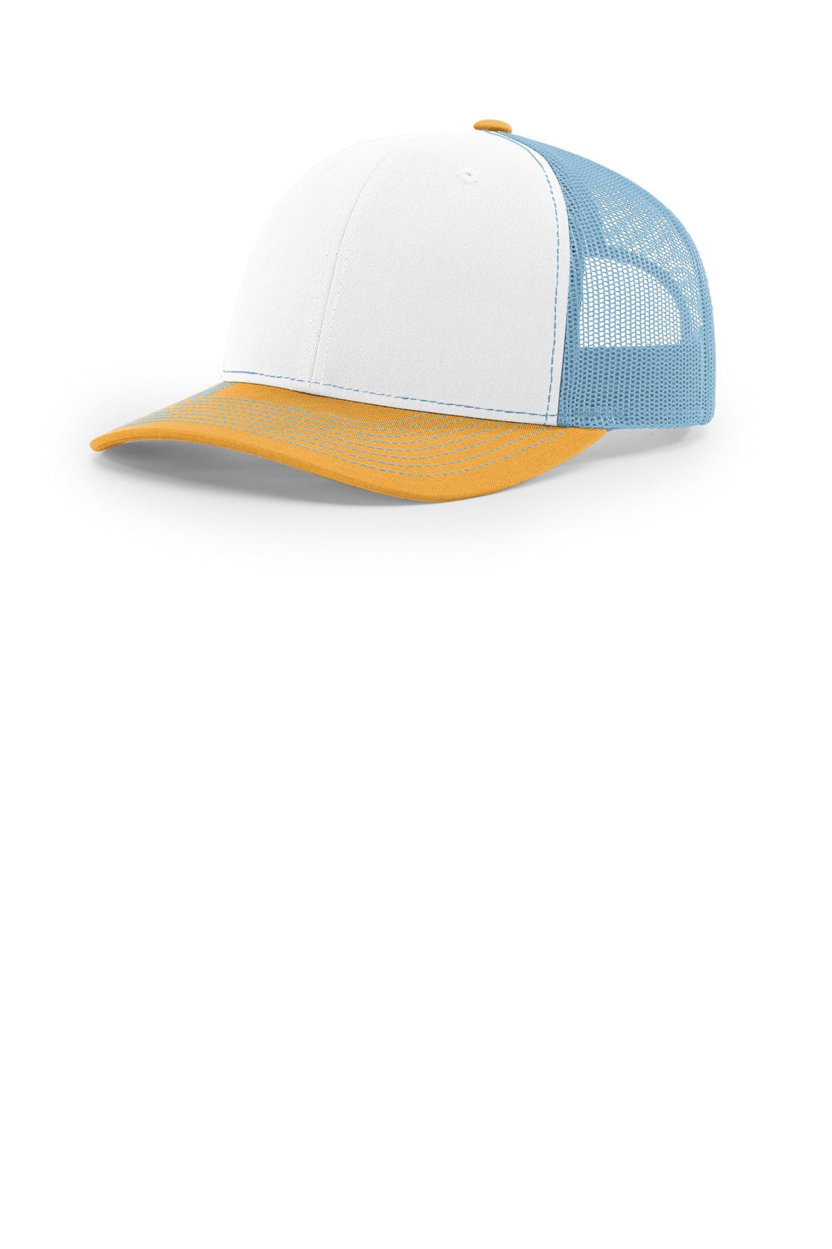 Richardson Trucker Cap - White/ Columbia Blue/ Yellow