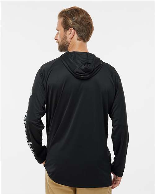 Men's PFG Terminal Tackle™ Hooded Long Sleeve T-Shirt - Black/ Cool Grey