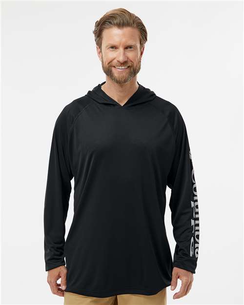 Men's PFG Terminal Tackle™ Hooded Long Sleeve T-Shirt - Black/ Cool Grey