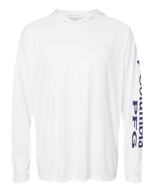 Men's PFG Terminal Tackle™ Hooded Long Sleeve T-Shirt - White/ Nightshade