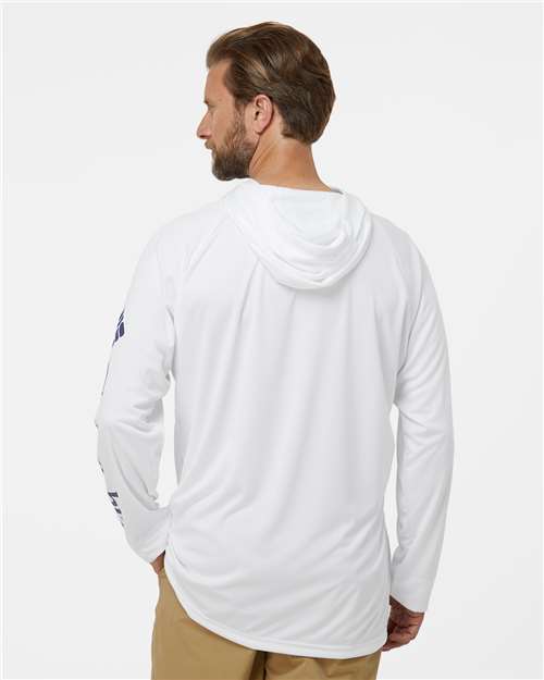 Men's PFG Terminal Tackle™ Hooded Long Sleeve T-Shirt - White/ Nightshade