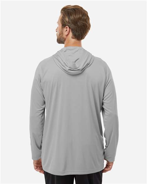 Men's PFG Terminal Tackle™ Hooded Long Sleeve T-Shirt - Cool Grey/ Vivid Blue