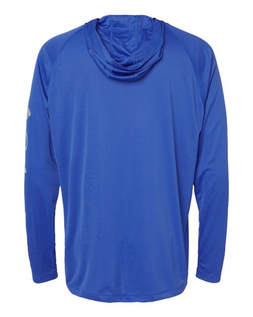 Men's PFG Terminal Tackle™ Hooded Long Sleeve T-Shirt - Vivid Blue/ Cool Grey