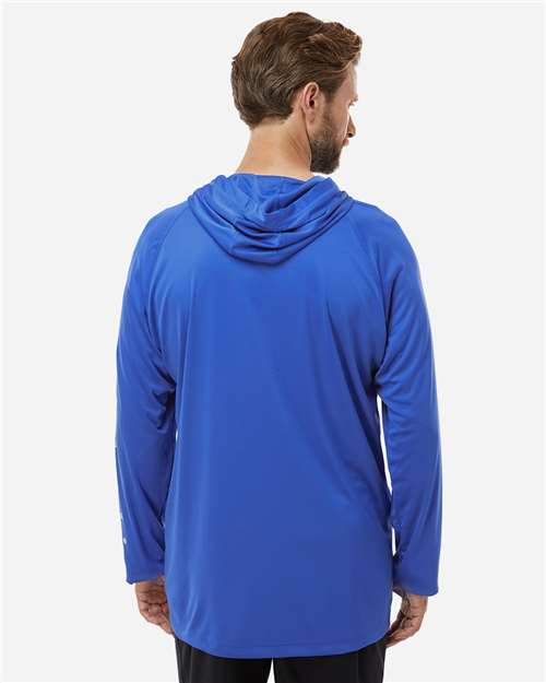Men's PFG Terminal Tackle™ Hooded Long Sleeve T-Shirt - Vivid Blue/ Cool Grey