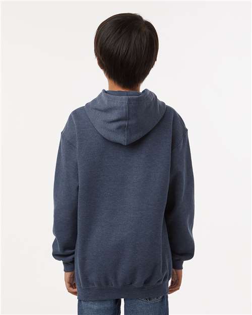 Youth Hooded Sweatshirt - Heather Denim