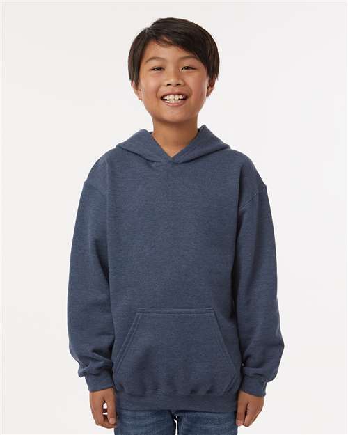 Youth Hooded Sweatshirt - Heather Denim