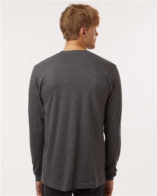Unisex Fine Jersey Long Sleeve T-Shirt - Heather Charcoal