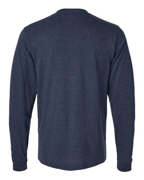 Unisex Fine Jersey Long Sleeve T-Shirt - Heather Denim