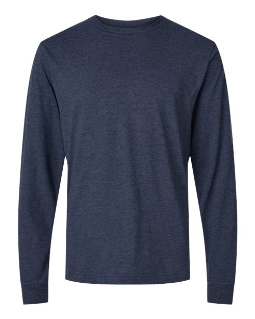 Unisex Fine Jersey Long Sleeve T-Shirt - Heather Denim