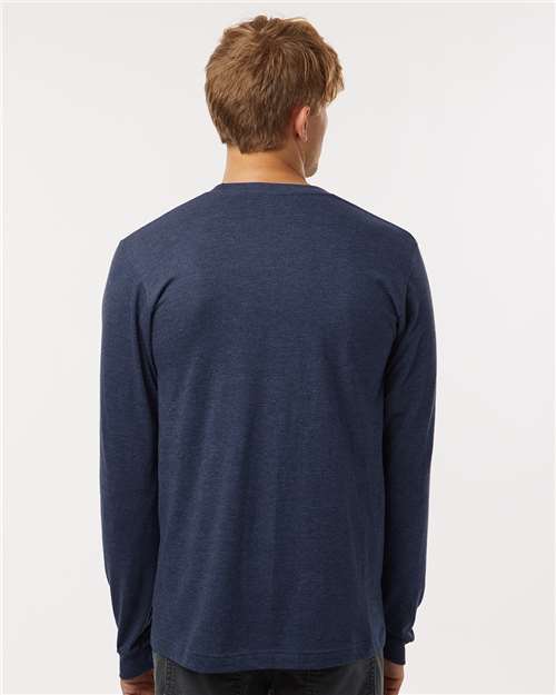 Unisex Fine Jersey Long Sleeve T-Shirt - Heather Denim