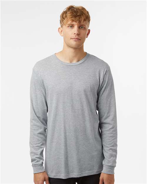 Unisex Fine Jersey Long Sleeve T-Shirt - Heather Grey