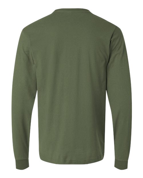 Unisex Fine Jersey Long Sleeve T-Shirt - Military Green