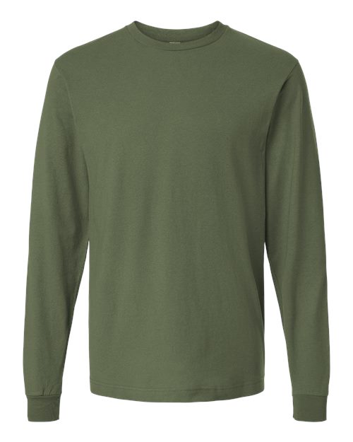 Unisex Fine Jersey Long Sleeve T-Shirt - Military Green