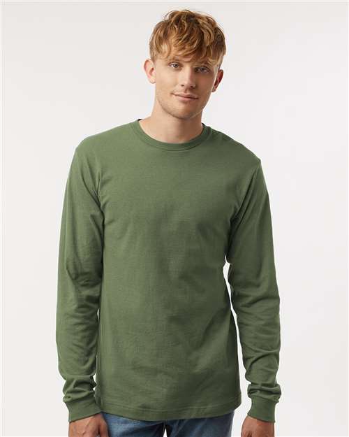 Unisex Fine Jersey Long Sleeve T-Shirt - Military Green
