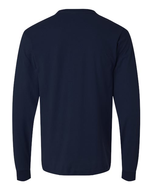 Unisex Fine Jersey Long Sleeve T-Shirt - Navy